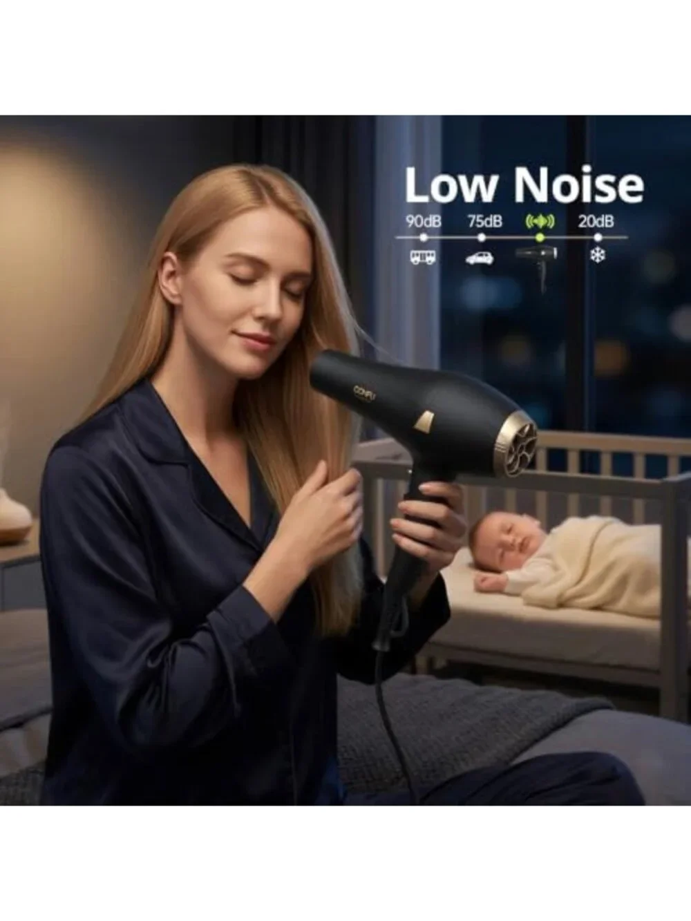 Professional Ionic Hair Dryer - Fast Drying Blow Dryer for Smooth, Shiny Hair